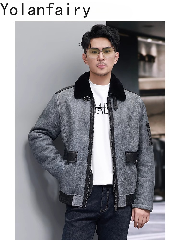 YOLANFAIRY Mantel Bulu Alami P - Men'S Fashion Leather Jacket ulasan dan harga