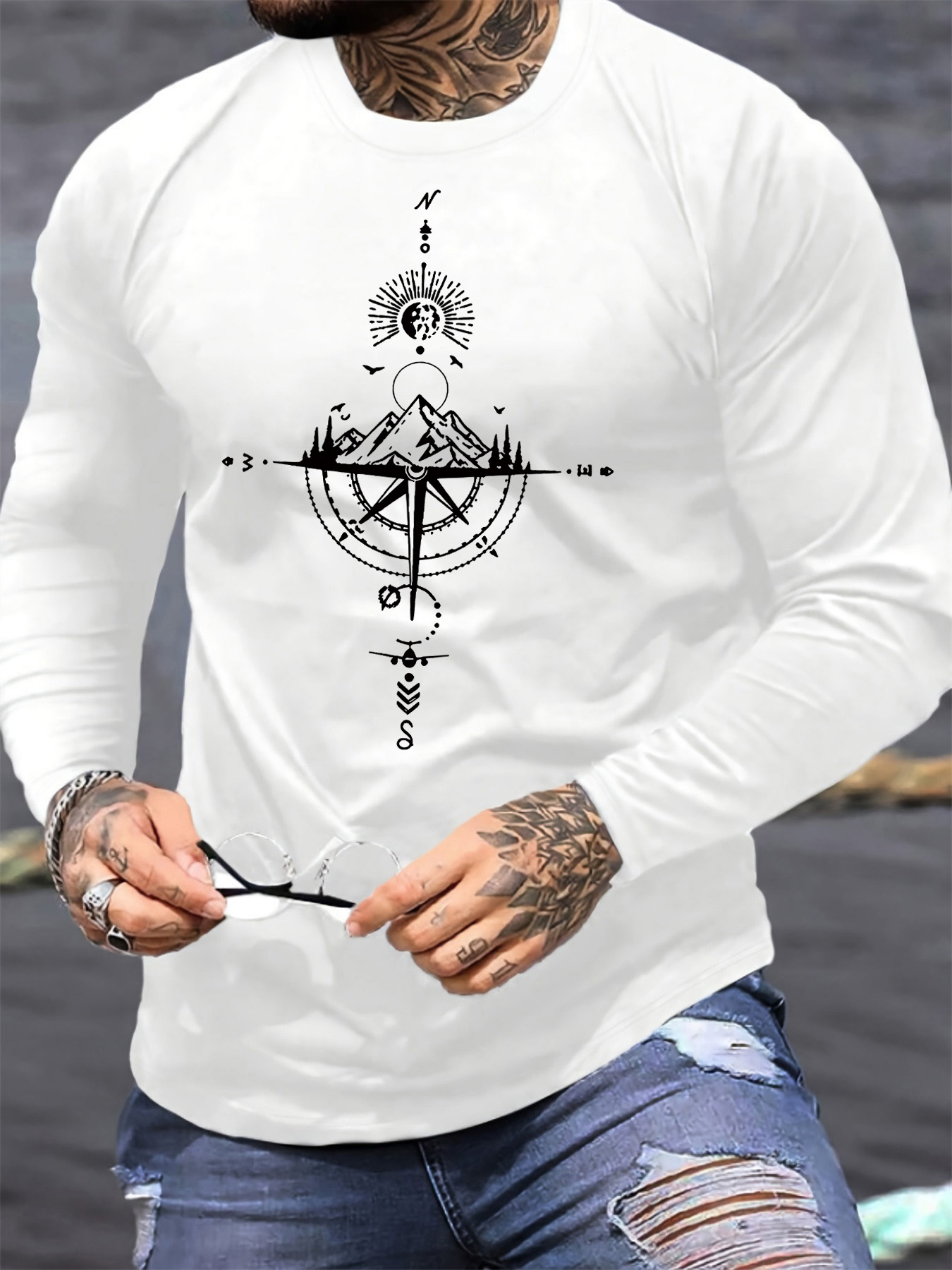 Kaos pria lengan panjang 100%  - Men'S Fashion 2025 ulasan dan harga