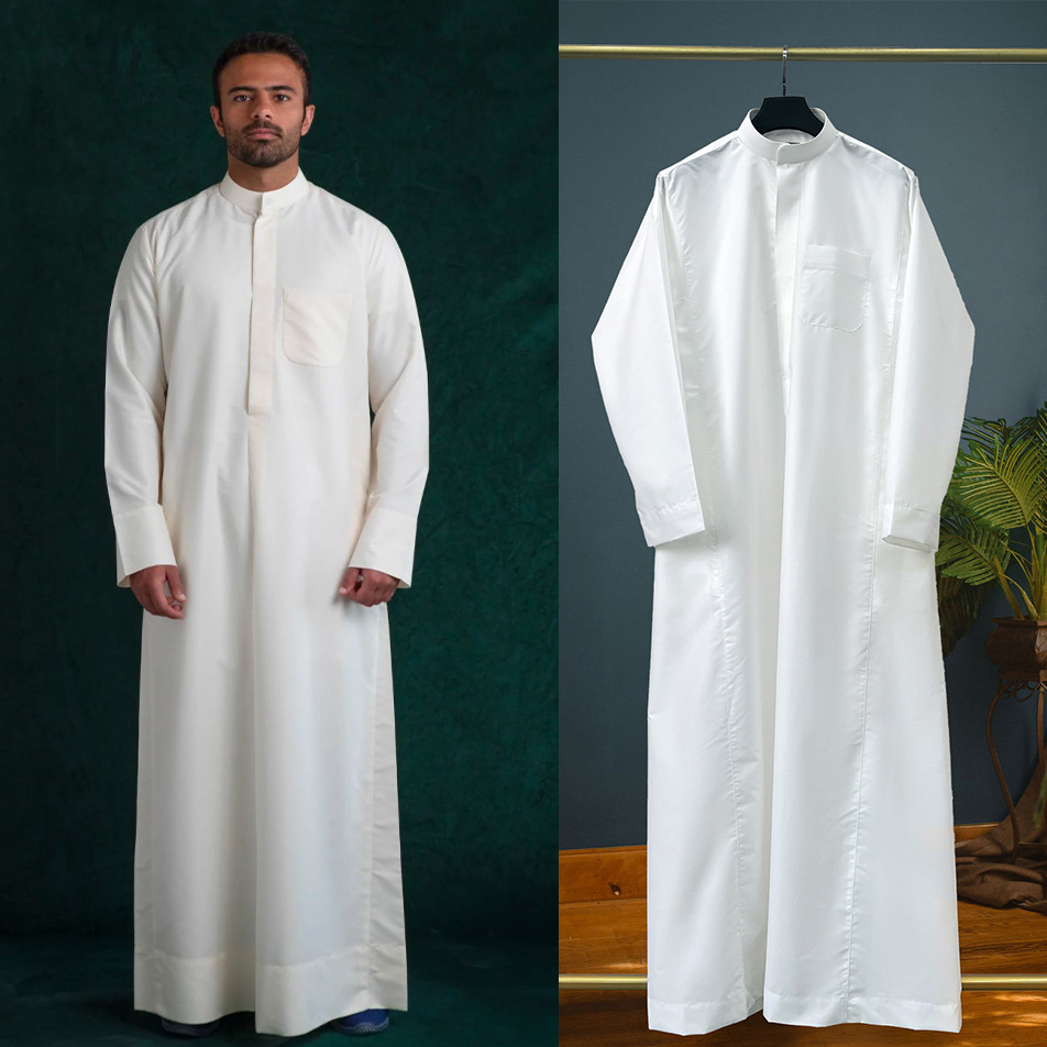 Jubah Thobe Pria Muslim dengan - Dubai Men'S Fashion ulasan dan harga