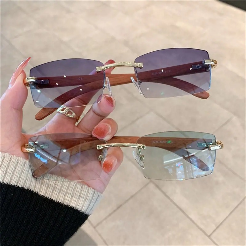 Kacamata Hitam Punk Trendi Kac - Men'S Fashion Rimless Glasses ulasan dan harga
