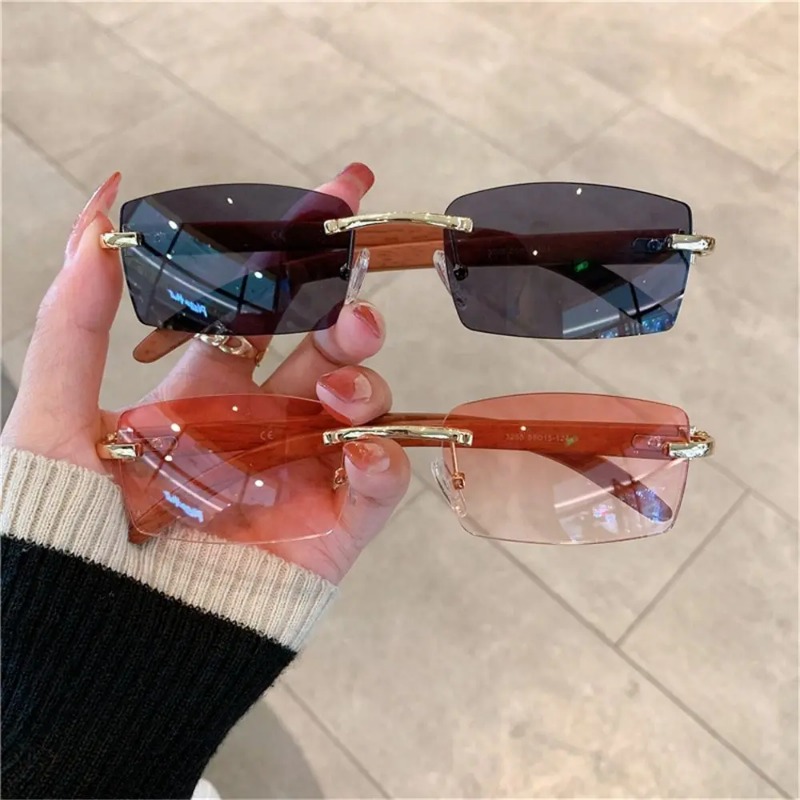 Kacamata Hitam Punk Trendi Kac - Men'S Fashion Rimless Glasses ulasan dan harga