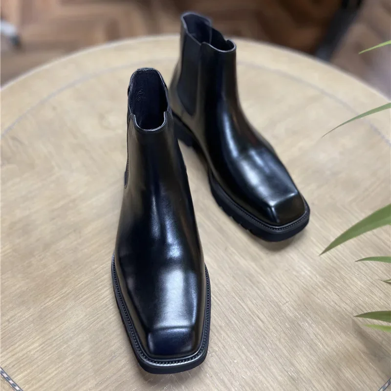 Sepatu Boots Kulit Asli Pria E - Men Fashion Elegant ulasan dan harga