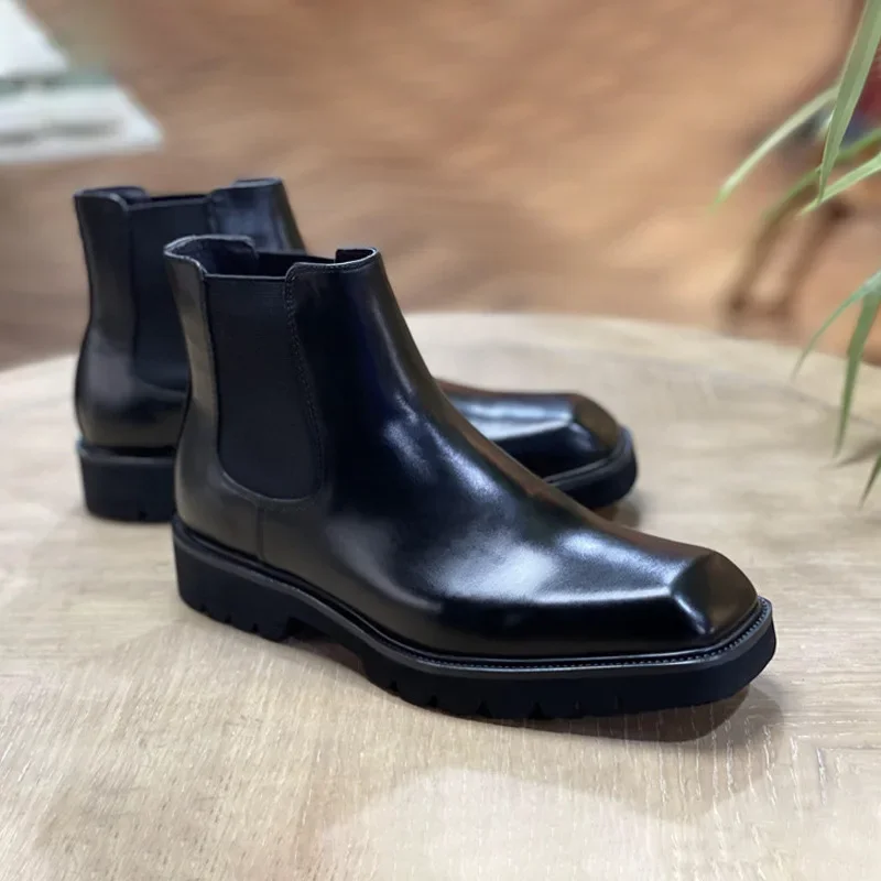 Sepatu Boots Kulit Asli Pria E - Men Fashion Elegant ulasan dan harga