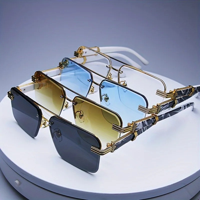Kacamata Hitam Tanpa Bingkai F - Men'S Fashion Rimless Glasses ulasan dan harga