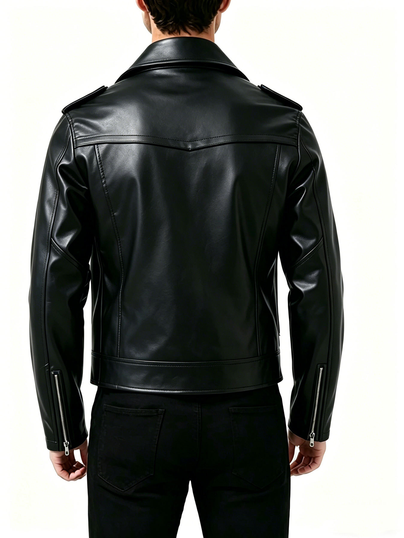 Jaket Pria Kasual Ritsleting S - Men'S Fashion Leather Jacket ulasan dan harga