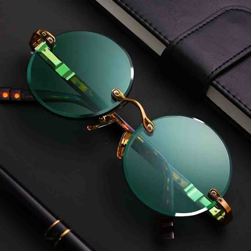 Kacamata Hitam Tanpa Bingkai K - Men'S Fashion Rimless Glasses ulasan dan harga