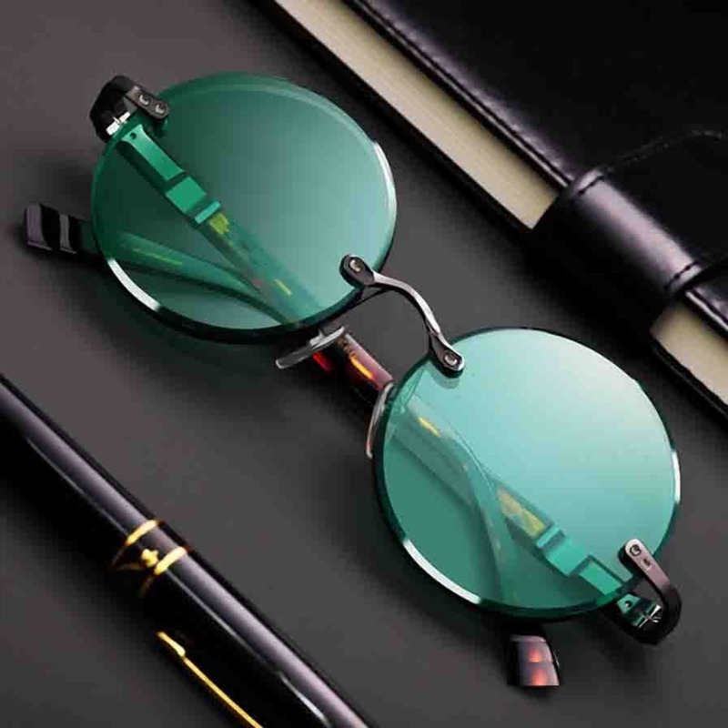 Kacamata Hitam Tanpa Bingkai K - Men'S Fashion Rimless Glasses ulasan dan harga