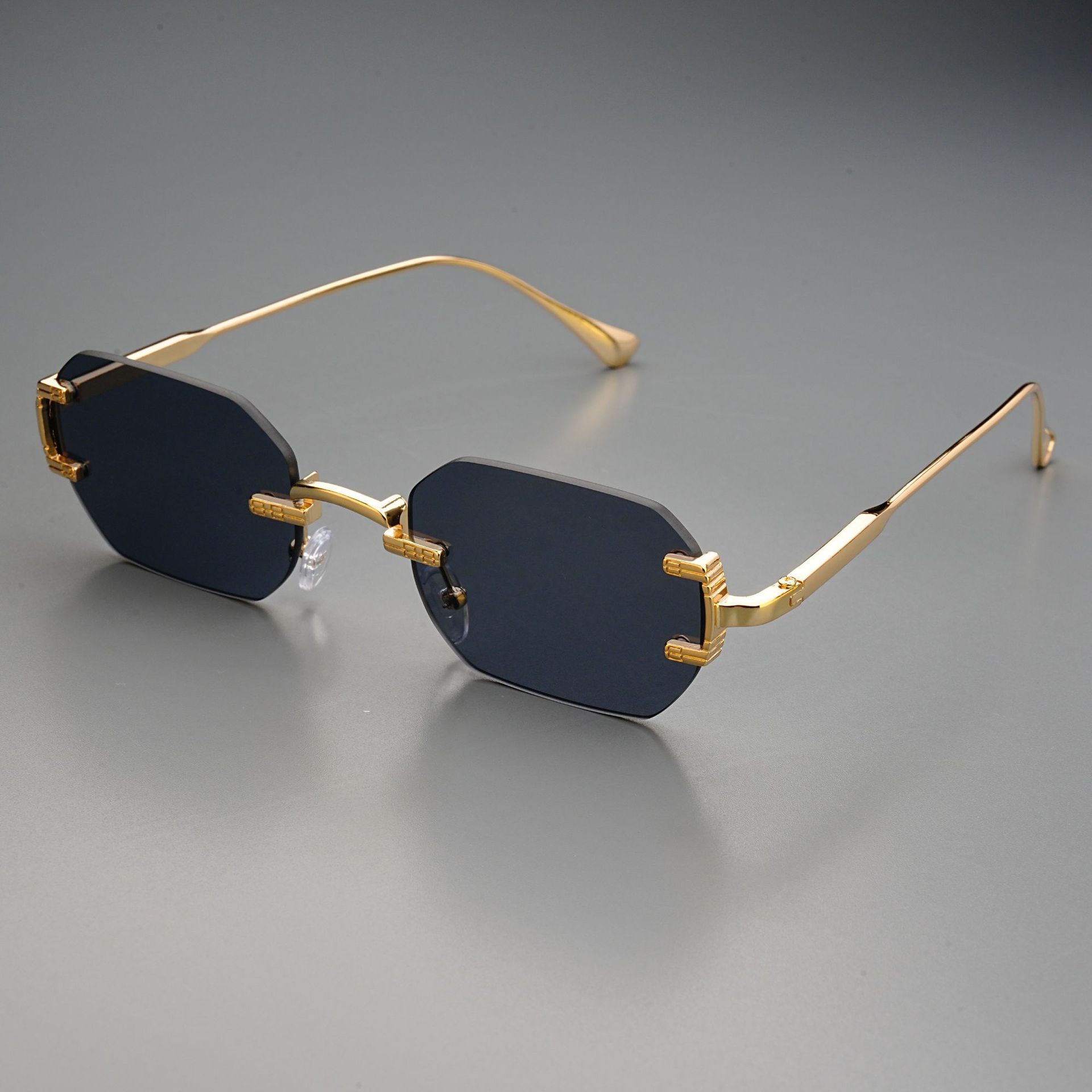 Kacamata Hitam Tanpa Bingkai B - Men'S Fashion Rimless Glasses ulasan dan harga