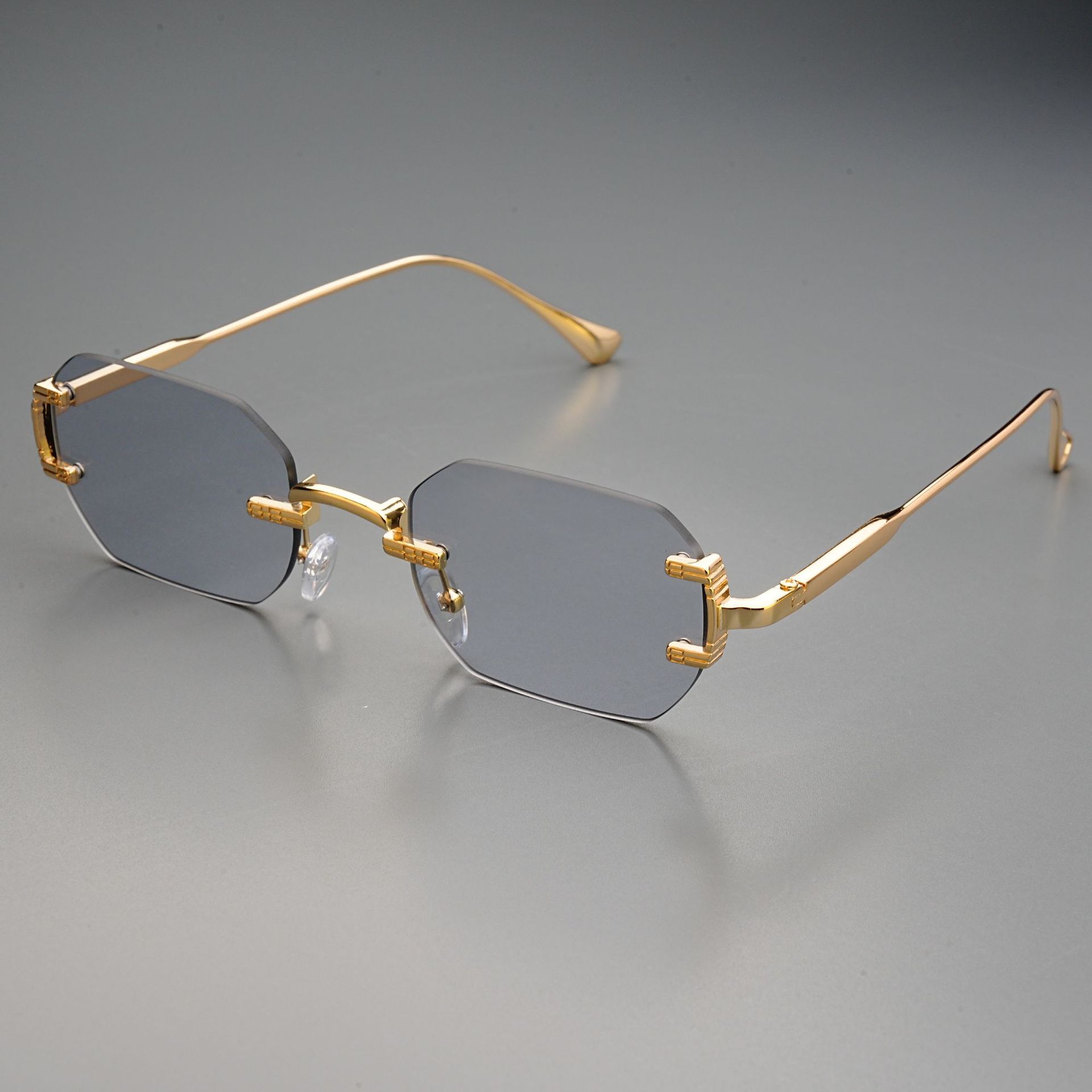 Kacamata Hitam Tanpa Bingkai B - Men'S Fashion Rimless Glasses ulasan dan harga