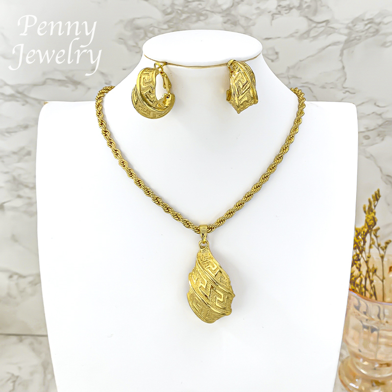 Kalung Liontin Bertekstur Tren - Dubai Men'S Fashion ulasan dan harga