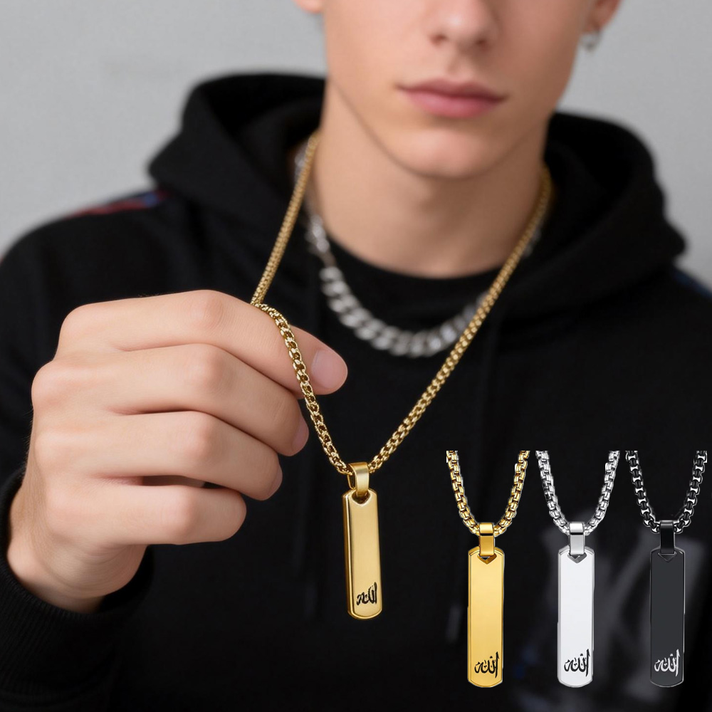 Kalung Batang 3D, Desain Seder - Men'S Fashion All Black Outfit ulasan dan harga
