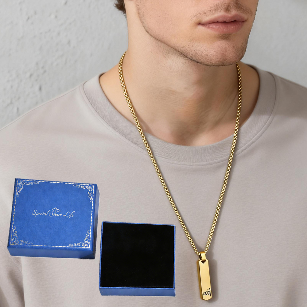 Kalung Batang 3D, Desain Seder - Men'S Fashion All Black Outfit ulasan dan harga