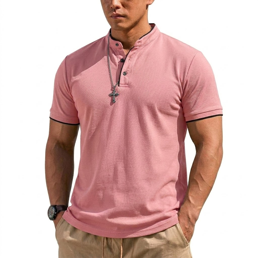 Kaos Henley Lengan Pendek Musi - Men'S Fashion 2025 ulasan dan harga