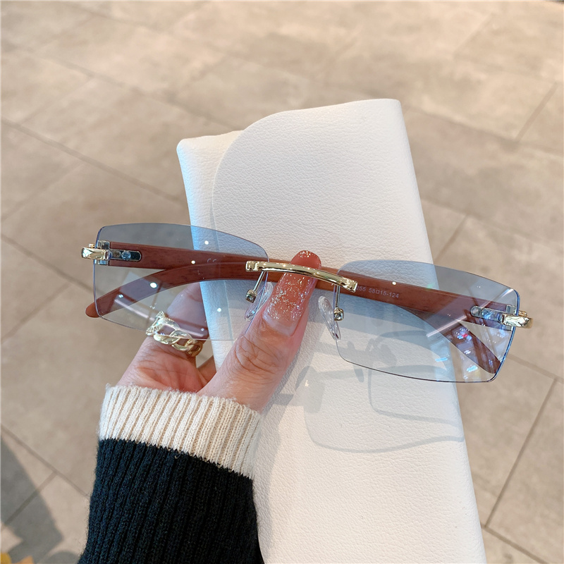 Kacamata Hitam Tanpa Bingkai u - Men'S Fashion Rimless Glasses ulasan dan harga
