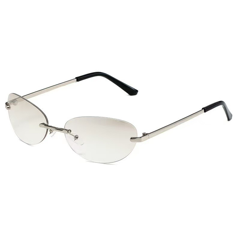 Kacamata Hitam Oval Tanpa Bing - Men'S Fashion Rimless Glasses ulasan dan harga
