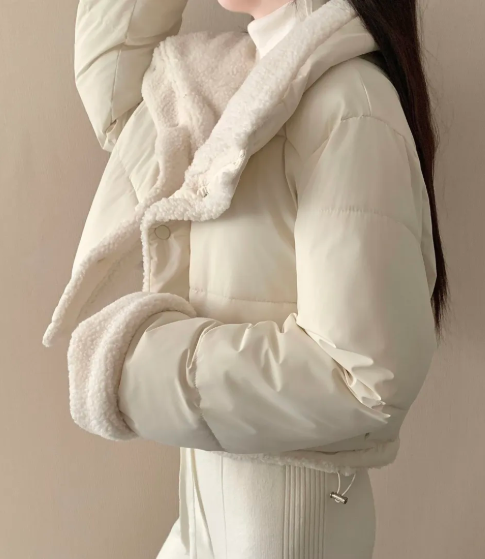 Jaket Puffer Wanita Berkerah S - Sherpa Jacket Fleece ulasan dan harga