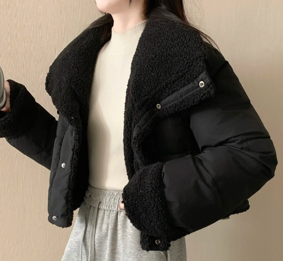 Jaket Puffer Wanita Berkerah S - Sherpa Jacket Fleece ulasan dan harga