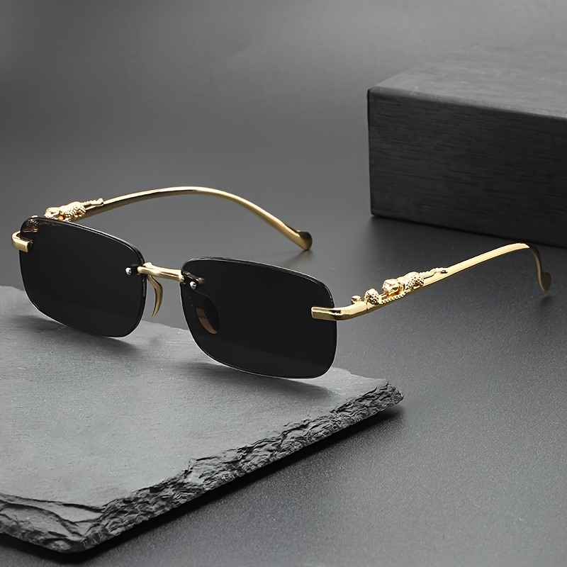 Kacamata Hitam Logam Tanpa Bin - Men'S Fashion Rimless Glasses ulasan dan harga
