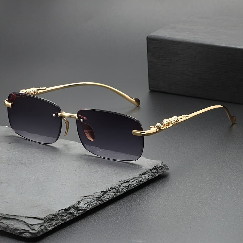 Kacamata Hitam Logam Tanpa Bin - Men'S Fashion Rimless Glasses ulasan dan harga
