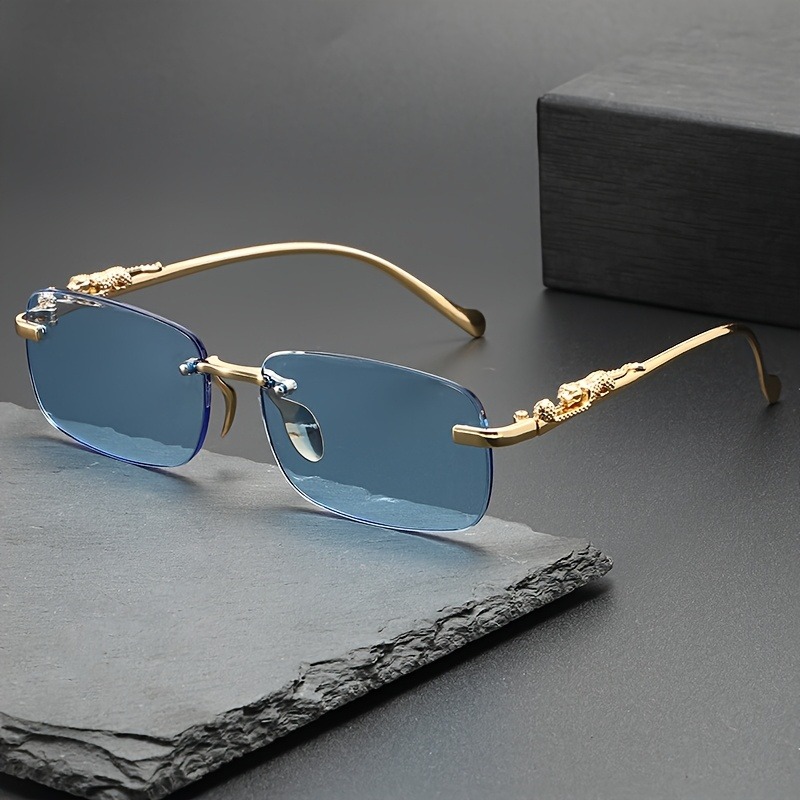 Kacamata Hitam Logam Tanpa Bin - Men'S Fashion Rimless Glasses ulasan dan harga