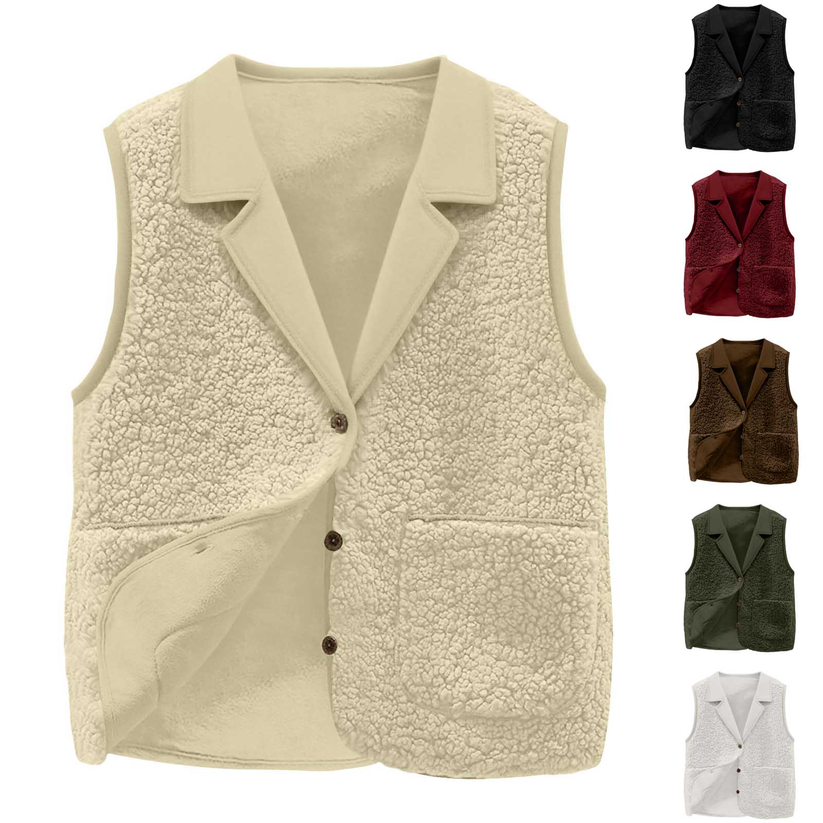 Rompi Bulu Sherpa Wanita, Kera - Sherpa Jacket Fleece ulasan dan harga