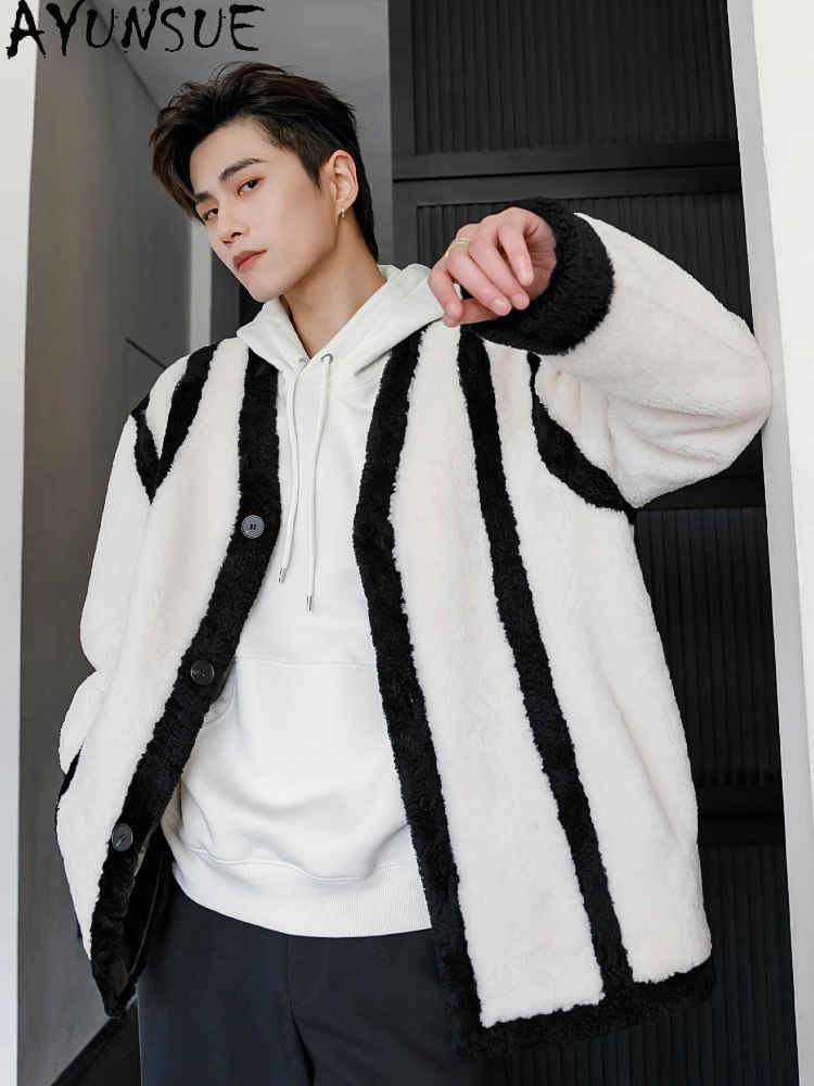 AYUNSUE Mantel Bulu Asli Fashi - Men'S Fashion Leather Jacket ulasan dan harga