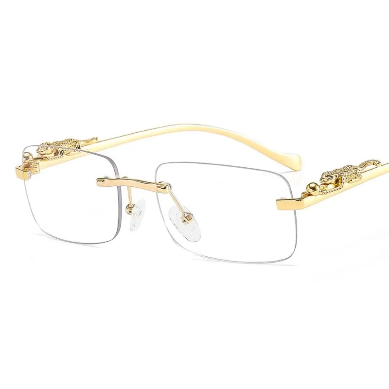 Kacamata Hitam Tanpa Bingkai P - Men'S Fashion Rimless Glasses ulasan dan harga