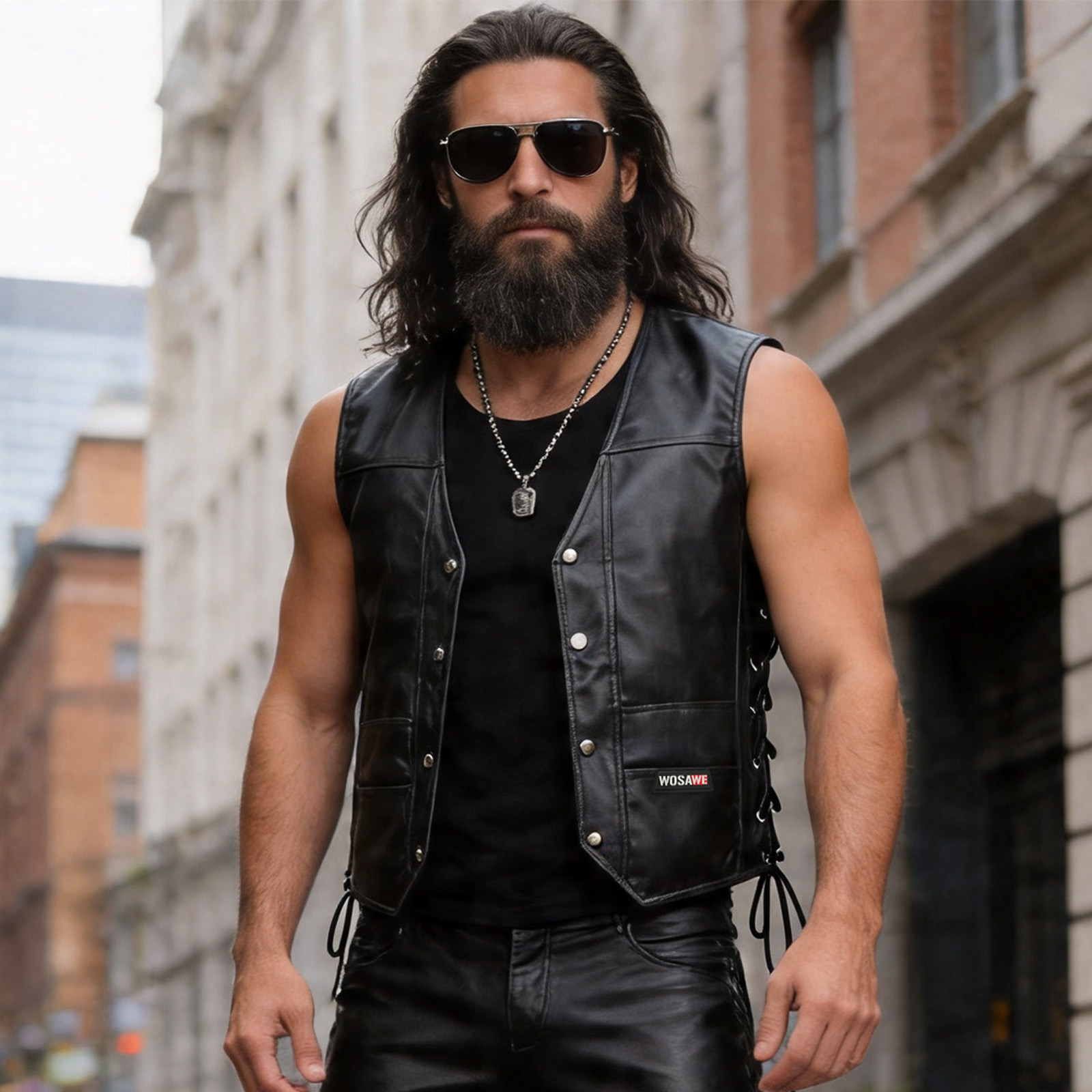 WOSAWE Rompi Pengendara Sepeda - Men'S Fashion Leather Jacket ulasan dan harga